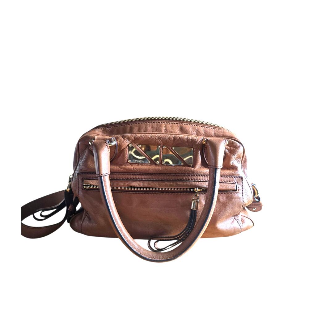 Escada Made in Italy Genuine Leather Satchel Purse 12" X 9"